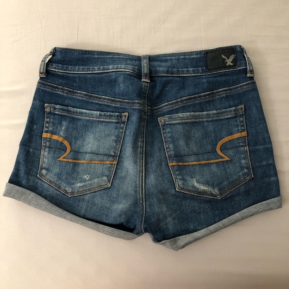 American Eagle Hi-Rise Shortie super stretch cuffed denim shorts - Picture 2 of 12